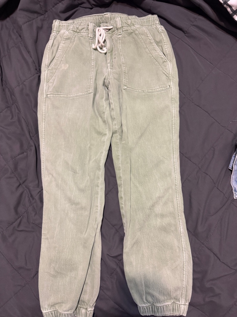 Light Sage Green Drawstring Jogger Pants
